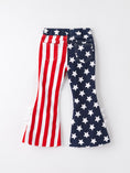 Load image into Gallery viewer, 4th of july Patriotic Star Stripe Bow Flare Pants
