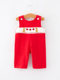 Load image into Gallery viewer, Valentine's Day Dog Heart Smocking Embroidered Boys Romper
