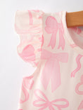 Load image into Gallery viewer, Bow Print Flying Sleeve Girls Dress

