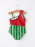 Load image into Gallery viewer, Girls Watermelon Irregular Sling Swimsuit
