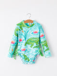 Load image into Gallery viewer, "Crocodile" Green Girls' Swimsuit
