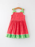 Load image into Gallery viewer, Girls Spring and Summer Watermelon Suspender Dress
