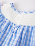 Load image into Gallery viewer, Pre-order 4th of july Flag Embroidery Smocking Girls Romper
