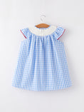 Load image into Gallery viewer, 4th of july Flag Embroidery Smocking Girls Dress
