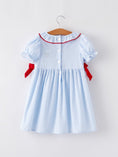 Load image into Gallery viewer, 4th of july Girls' Smocking Star Embroidered Dress
