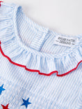 Load image into Gallery viewer, 4th of july Girls' Smocking Star Embroidered Dress
