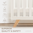 Load image into Gallery viewer, Baby Crib for 0 to 3 Years - White Bars and Frame and Natural Wood Leg
