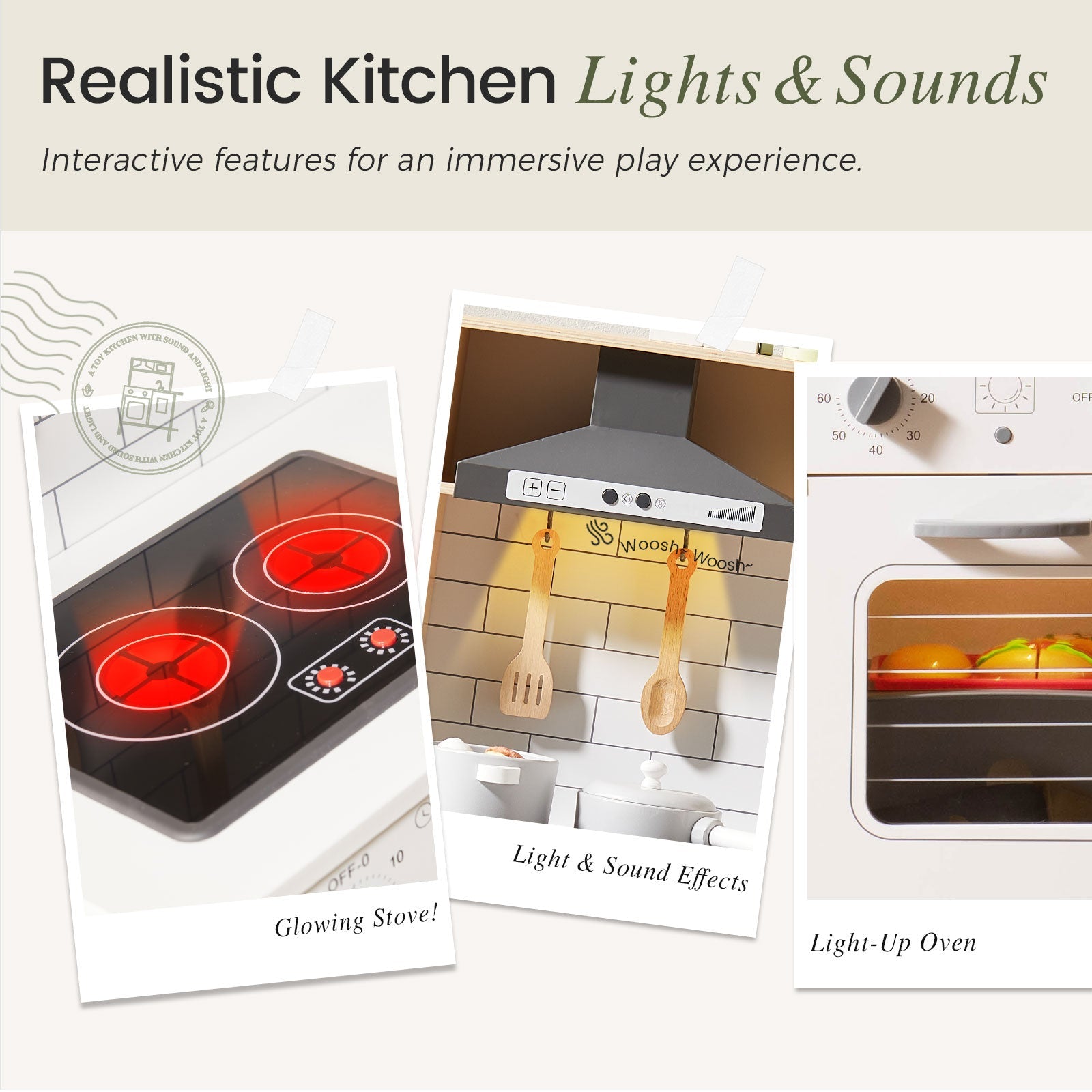 Tiny Land® Interactive Play Kitchen with Sounds & Cookware