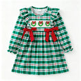 Load image into Gallery viewer, Girls Christmas Embroidery Smocked Dress
