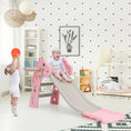 Load image into Gallery viewer, 3-in-1 Kids Slide Baby Play Climber Slide Set with Basketball Hoop
