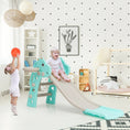 Load image into Gallery viewer, 3-in-1 Kids Slide Baby Play Climber Slide Set with Basketball Hoop
