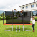 Load image into Gallery viewer, 8 x 14 Feet Rectangular Recreational Trampoline with Safety Enclosure Net and Ladder
