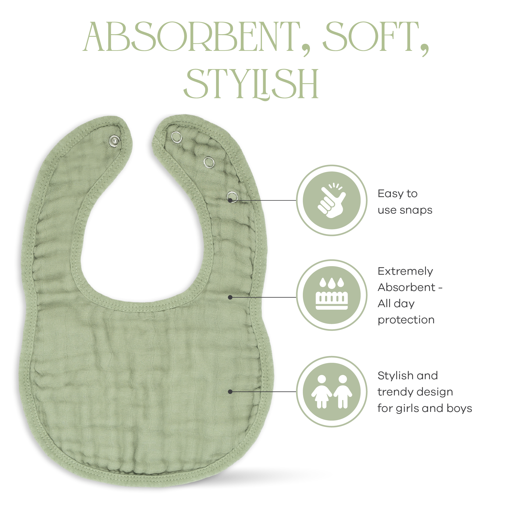 Muslin Bibs in Multicolor