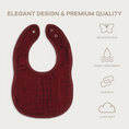 Load image into Gallery viewer, Muslin Bibs in Wine
