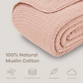 Load image into Gallery viewer, Adult Muslin Blanket in Blush
