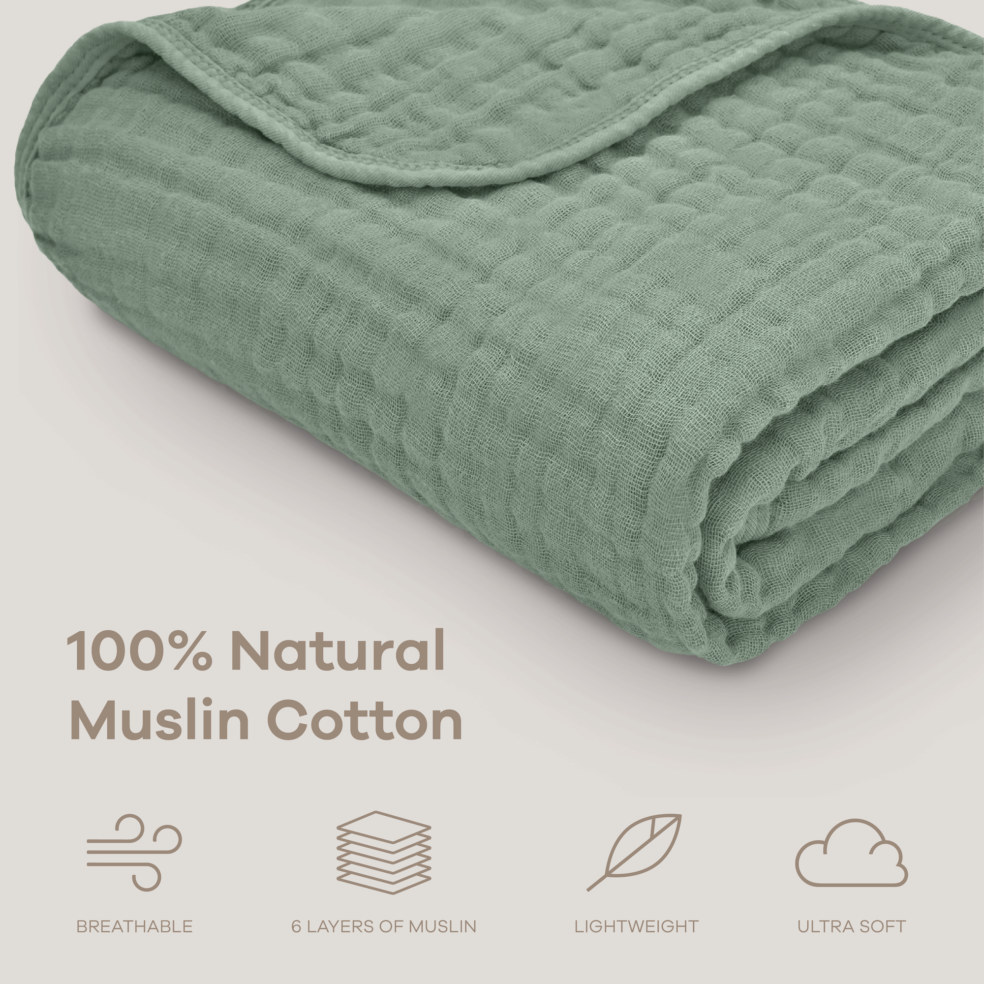 Baby Muslin Blanket in Fern