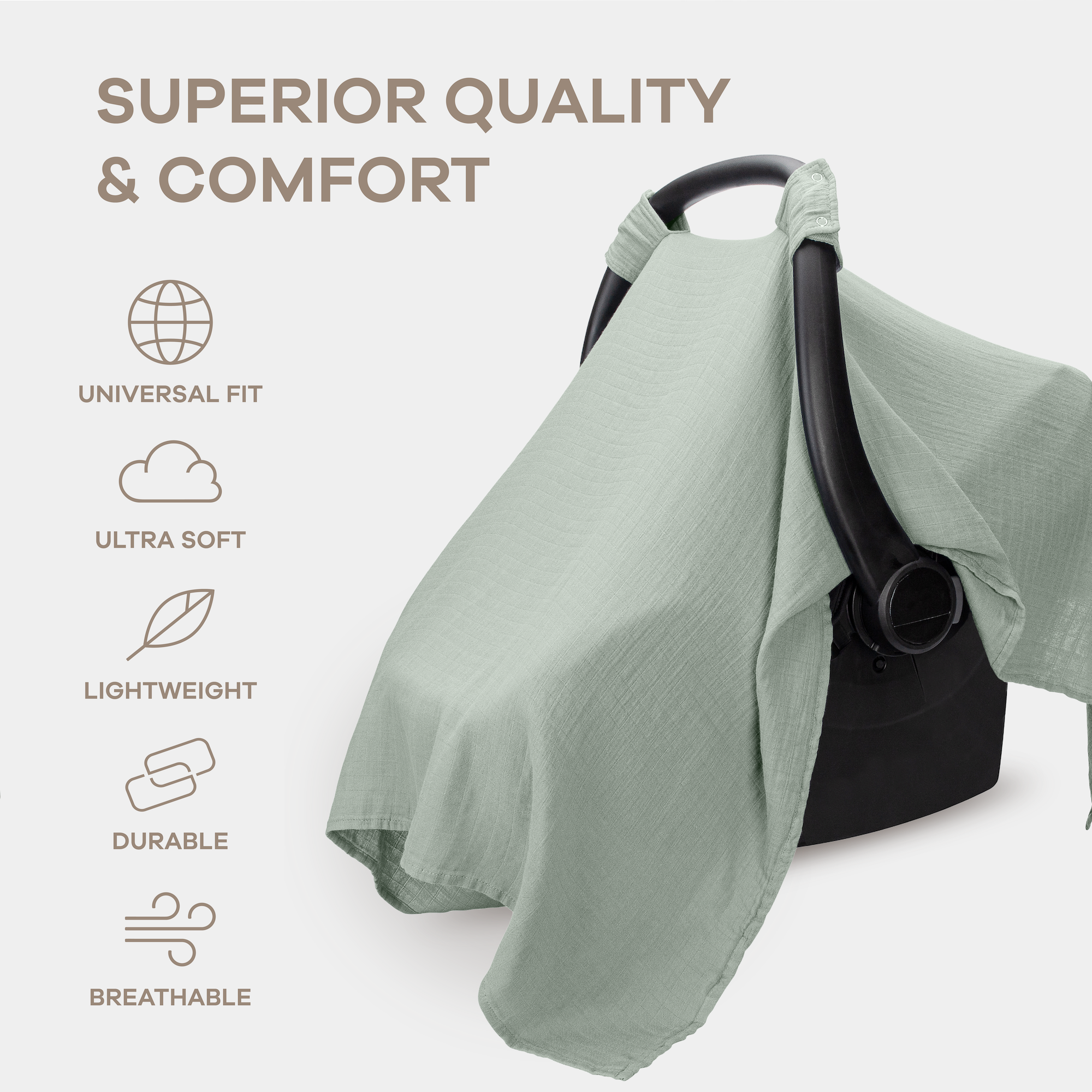 Baby Car Seat Cover in Fern