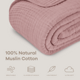 Load image into Gallery viewer, Adult Muslin Blanket in Mauve
