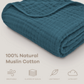 Load image into Gallery viewer, Baby Muslin Blanket in Neptune

