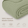 Load image into Gallery viewer, Adult Muslin Blanket in Sage

