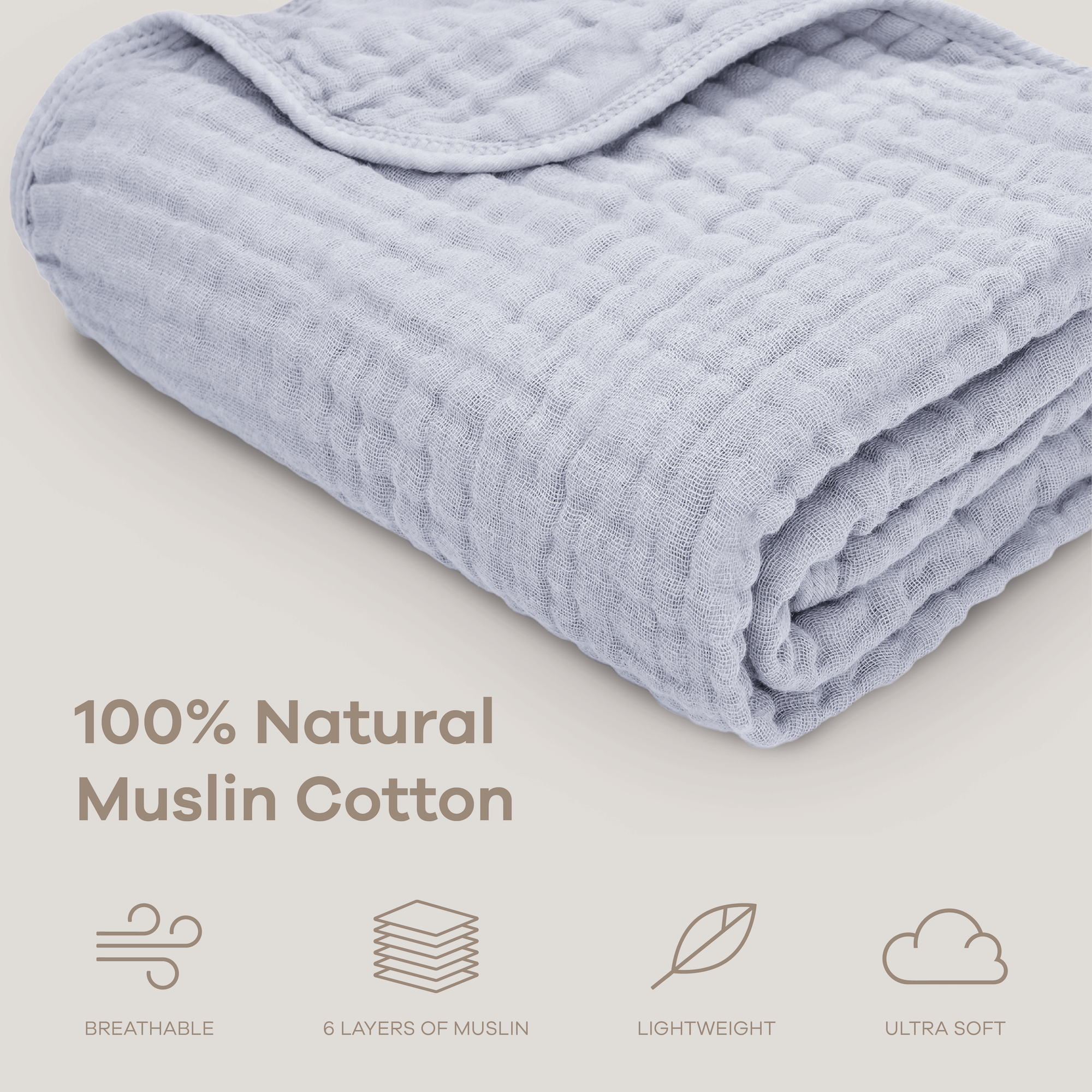 Baby Muslin Blanket in Heather