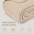 Load image into Gallery viewer, Adult Muslin Blanket in Sand
