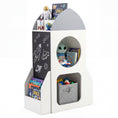 Load image into Gallery viewer, 3-Tier Kids Bookshelf Rocket Space Theme Toddler Toy Storage Organizer-White
