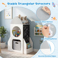 Load image into Gallery viewer, 3-Tier Kids Bookshelf Rocket Space Theme Toddler Toy Storage Organizer-White
