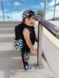 Load image into Gallery viewer, Checker Flames Mid-Size Backpack
