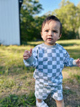 Load image into Gallery viewer, Organic Cotton Checkered Crewneck & Shorts Set
