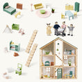 Load image into Gallery viewer, Tiny Land® Sweetwood Evergreen Dollhouse & Wooden Dollhouse Dolls
