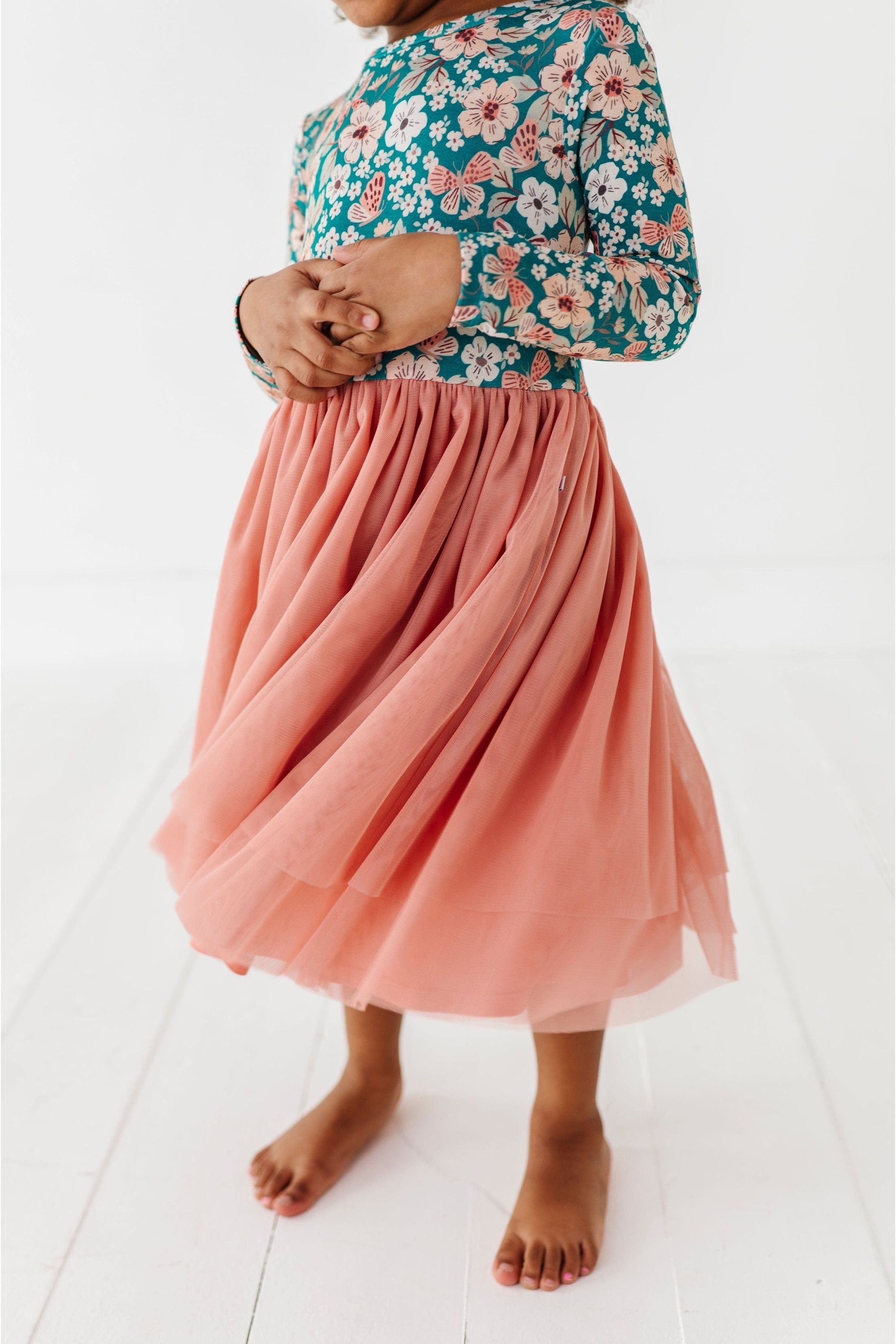 Bamboo Tulle Dress - Juniper