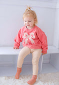Load image into Gallery viewer, Applique Floral Bow Crewneck Sweatshirt
