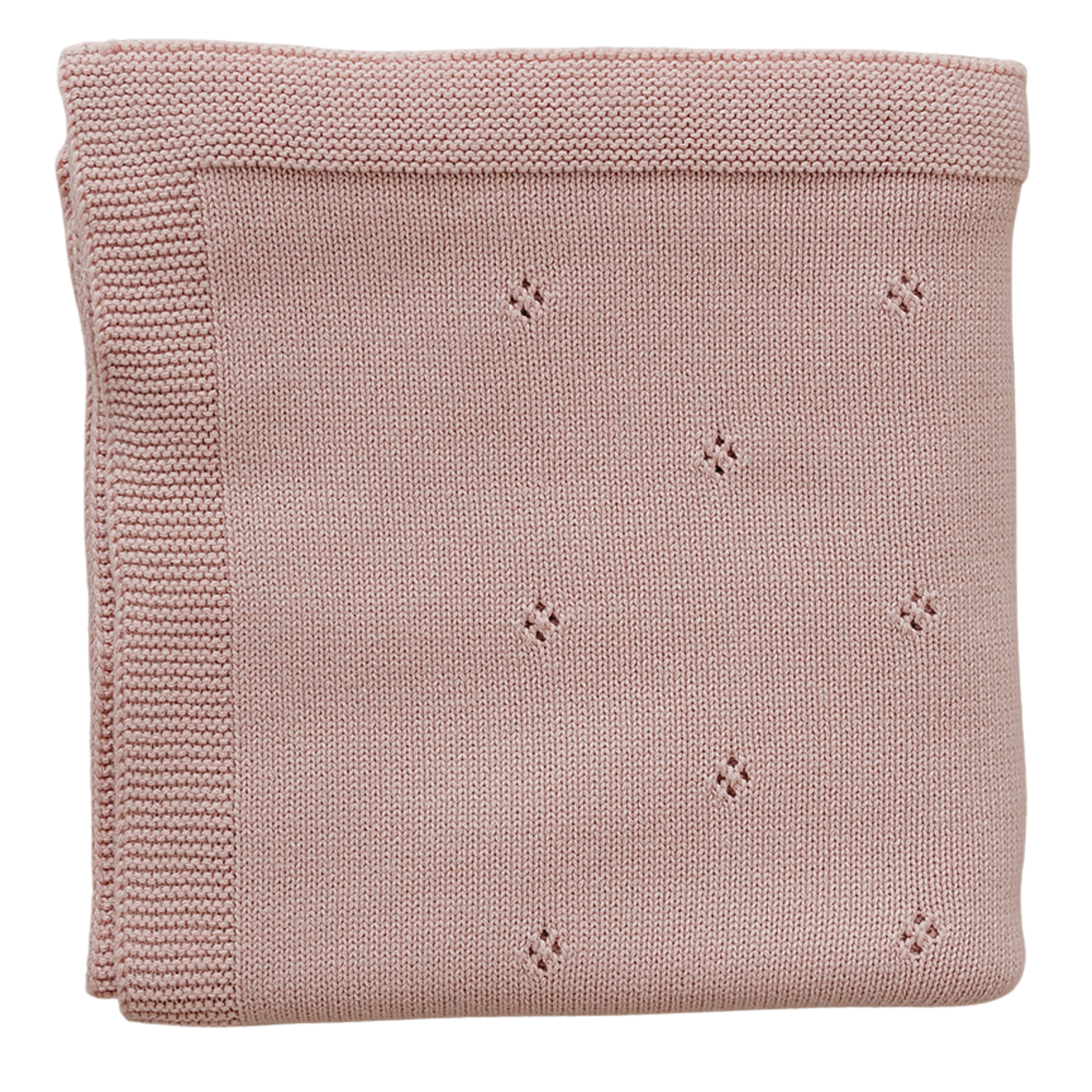 Blush Pink Pointelle Knit Blanket