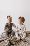 Load image into Gallery viewer, Bamboo Zip Pajamas | White & Black Lightning Bolt
