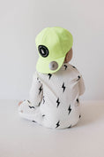 Load image into Gallery viewer, Bamboo Zip Pajamas | White & Black Lightning Bolt
