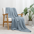 Load image into Gallery viewer, Adult Muslin Blanket in Pacific Blue
