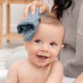 Load image into Gallery viewer, Muslin Washcloths in Pacific Blue
