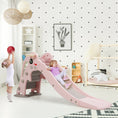 Load image into Gallery viewer, 3-in-1 Kids Climber Slide Play Set with Basketball Hoop and Ball
