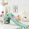 Load image into Gallery viewer, 3-in-1 Kids Climber Slide Play Set with Basketball Hoop and Ball
