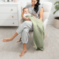 Load image into Gallery viewer, Baby Muslin Blanket in Sage
