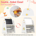 Load image into Gallery viewer, 4-in-1 Kids Table and Chair Set Art Easel with Magnetic Whiteboard and Bookshelf-Natural
