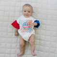 Load image into Gallery viewer, 4th of July Checker Smiley T-Shirt Romper
