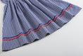 Load image into Gallery viewer, 4th of July Royal Blue Gingham American Flag Smocked Bishop Dress
