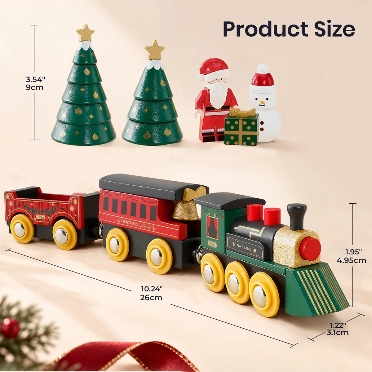 Tiny Land® Christmas Express Wooden Train Accessory Set