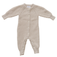 Load image into Gallery viewer, Oatmeal Knit Button Romper
