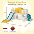 Load image into Gallery viewer, All-in-1 Toddler Slide Playset Playground with Tunnel and Ladder and Basketball

