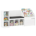 Load image into Gallery viewer, Kids Bookcase with Reading Nook 4-in-1 Standing Toy Organizer-White
