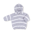 Load image into Gallery viewer, Chenille - Grey & Ivory Stripe Hooded Jacket
