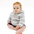 Load image into Gallery viewer, Chenille - Grey & Ivory Stripe Hooded Jacket
